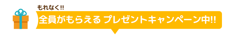 もれなく全員がもらえるプレゼントキャンペーン中